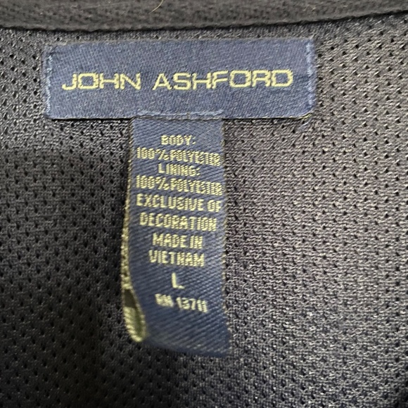 JOHN ASHFORD Retro 90s Purple Lined V-Neck Windbreaker Pullover Jacket L - Picture 14 of 15